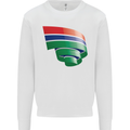Curled Gambia Flag Gambian Day Football Mens Sweatshirt Jumper White