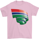 Curled Gambia Flag Gambian Day Football Mens T-Shirt 100% Cotton Light Pink