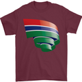 Curled Gambia Flag Gambian Day Football Mens T-Shirt 100% Cotton Maroon