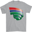 Curled Gambia Flag Gambian Day Football Mens T-Shirt 100% Cotton Sports Grey