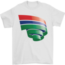 Curled Gambia Flag Gambian Day Football Mens T-Shirt 100% Cotton White