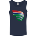 Curled Gambia Flag Gambian Day Football Mens Vest Tank Top Navy Blue