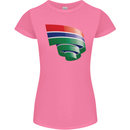 Curled Gambia Flag Gambian Day Football Womens Petite Cut T-Shirt Azalea