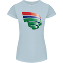 Curled Gambia Flag Gambian Day Football Womens Petite Cut T-Shirt Light Blue