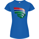 Curled Gambia Flag Gambian Day Football Womens Petite Cut T-Shirt Royal Blue