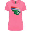 Curled Gambia Flag Gambian Day Football Womens Wider Cut T-Shirt Azalea