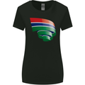 Curled Gambia Flag Gambian Day Football Womens Wider Cut T-Shirt Black