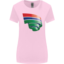 Curled Gambia Flag Gambian Day Football Womens Wider Cut T-Shirt Light Pink