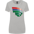 Curled Gambia Flag Gambian Day Football Womens Wider Cut T-Shirt Sports Grey