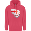 Curled Georgia Flag Georgian Day Football Childrens Kids Hoodie Heliconia