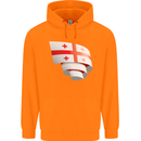 Curled Georgia Flag Georgian Day Football Childrens Kids Hoodie Orange