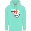 Curled Georgia Flag Georgian Day Football Childrens Kids Hoodie Peppermint