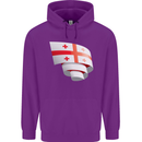 Curled Georgia Flag Georgian Day Football Childrens Kids Hoodie Purple
