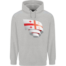 Curled Georgia Flag Georgian Day Football Childrens Kids Hoodie Sports Grey