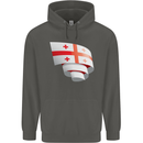 Curled Georgia Flag Georgian Day Football Childrens Kids Hoodie Storm Grey