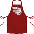 Curled Georgia Flag Georgian Day Football Cotton Apron 100% Organic Maroon