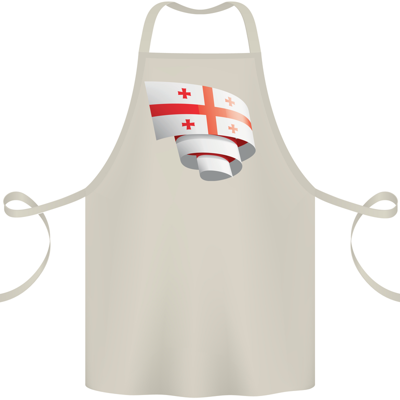 Curled Georgia Flag Georgian Day Football Cotton Apron 100% Organic Natural