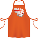 Curled Georgia Flag Georgian Day Football Cotton Apron 100% Organic Orange