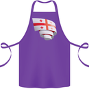 Curled Georgia Flag Georgian Day Football Cotton Apron 100% Organic Purple