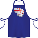 Curled Georgia Flag Georgian Day Football Cotton Apron 100% Organic Royal Blue
