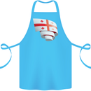 Curled Georgia Flag Georgian Day Football Cotton Apron 100% Organic Turquoise