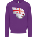 Curled Georgia Flag Georgian Day Football Kids Sweatshirt Jumper Purple