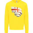 Curled Georgia Flag Georgian Day Football Kids Sweatshirt Jumper Yellow