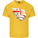 Curled Georgia Flag Georgian Day Football Kids T-Shirt Childrens Yellow