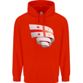 Curled Georgia Flag Georgian Day Football Mens 80% Cotton Hoodie Bright Red