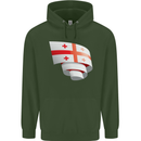 Curled Georgia Flag Georgian Day Football Mens 80% Cotton Hoodie Forest Green