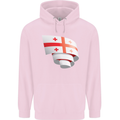 Curled Georgia Flag Georgian Day Football Mens 80% Cotton Hoodie Light Pink
