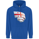 Curled Georgia Flag Georgian Day Football Mens 80% Cotton Hoodie Royal Blue
