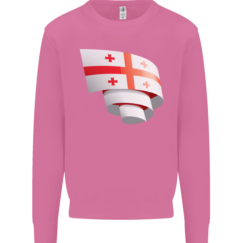 Curled Georgia Flag Georgian Day Football Mens Sweatshirt Jumper Azalea