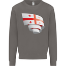 Curled Georgia Flag Georgian Day Football Mens Sweatshirt Jumper Charcoal