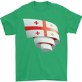 Curled Georgia Flag Georgian Day Football Mens T-Shirt 100% Cotton Irish Green