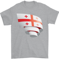 Curled Georgia Flag Georgian Day Football Mens T-Shirt 100% Cotton Sports Grey