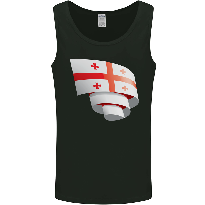 Curled Georgia Flag Georgian Day Football Mens Vest Tank Top Black