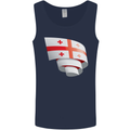 Curled Georgia Flag Georgian Day Football Mens Vest Tank Top Navy Blue