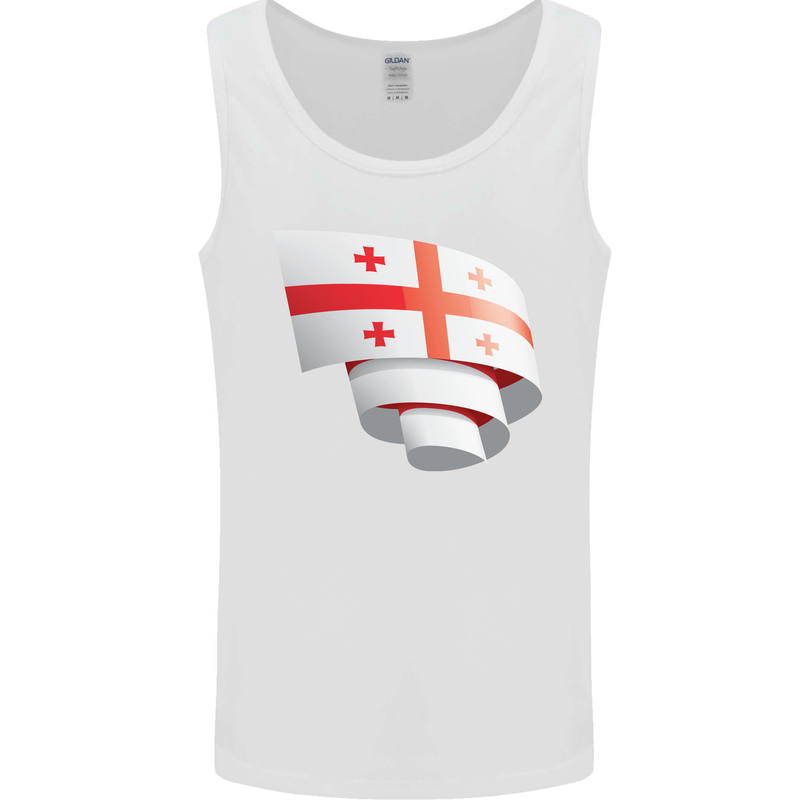 Curled Georgia Flag Georgian Day Football Mens Vest Tank Top White