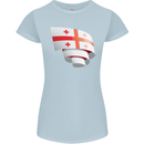 Curled Georgia Flag Georgian Day Football Womens Petite Cut T-Shirt Light Blue