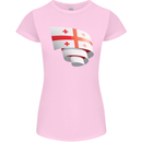 Curled Georgia Flag Georgian Day Football Womens Petite Cut T-Shirt Light Pink