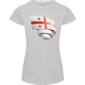 Curled Georgia Flag Georgian Day Football Womens Petite Cut T-Shirt Sports Grey