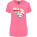 Curled Georgia Flag Georgian Day Football Womens Wider Cut T-Shirt Azalea
