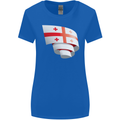 Curled Georgia Flag Georgian Day Football Womens Wider Cut T-Shirt Royal Blue