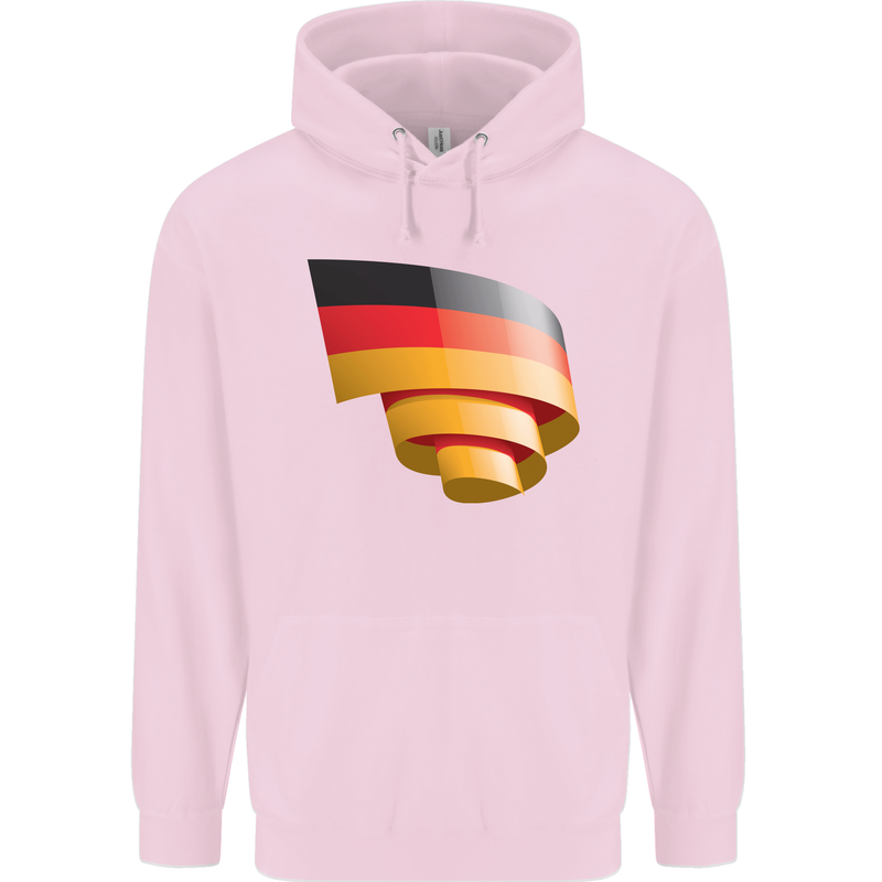 Curled Germany Flag German Day Football Childrens Kids Hoodie Light Pink
