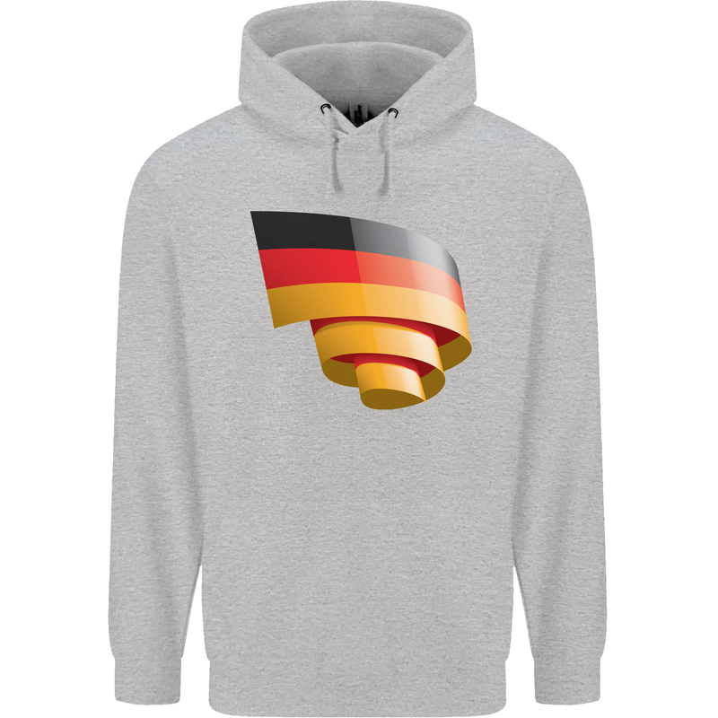 Curled Germany Flag German Day Football Childrens Kids Hoodie Sports Grey