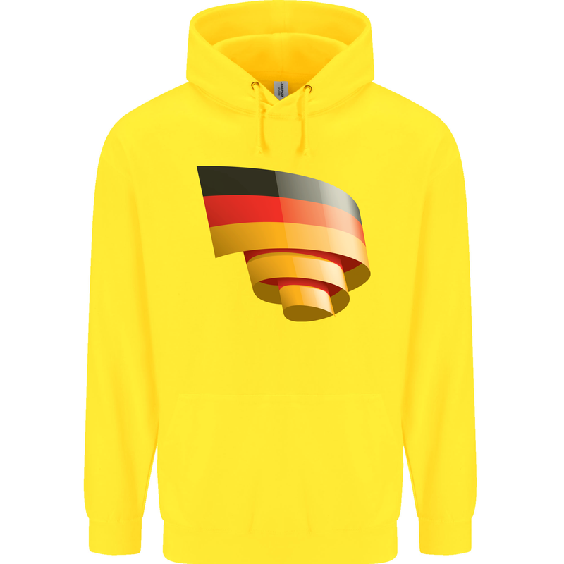 Curled Germany Flag German Day Football Childrens Kids Hoodie Yellow