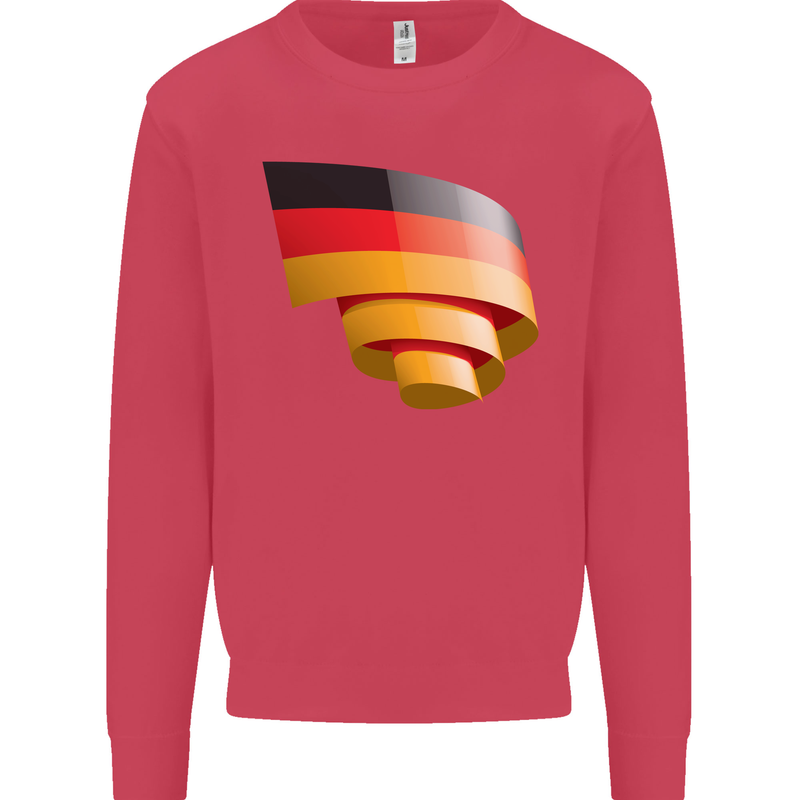 Curled Germany Flag German Day Football Kids Sweatshirt Jumper Heliconia