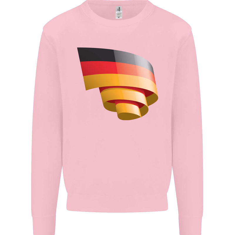 Curled Germany Flag German Day Football Kids Sweatshirt Jumper Light Pink