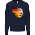 Curled Germany Flag German Day Football Kids Sweatshirt Jumper Navy Blue